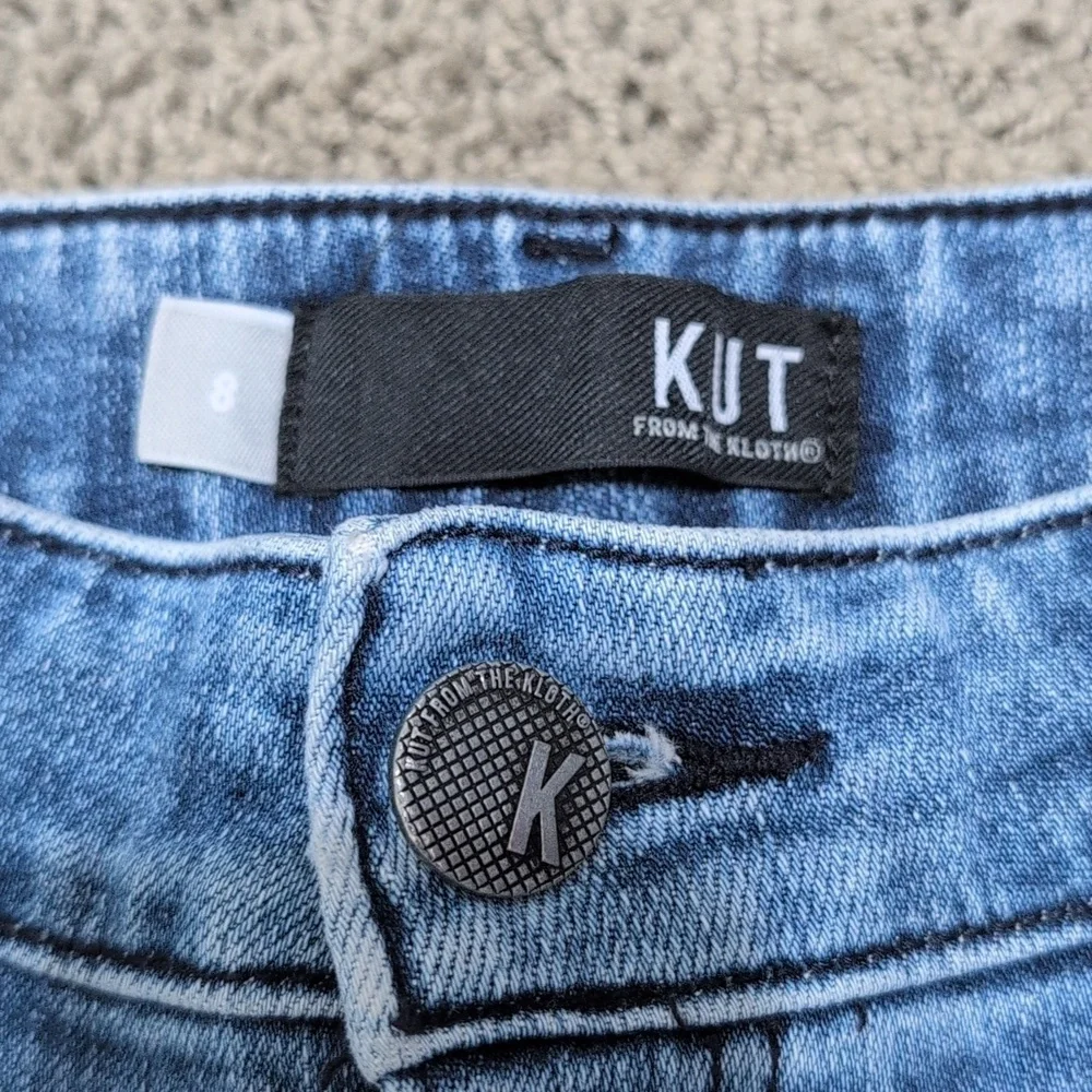 Kut From The Kloth High Rise Straight Leg Jeans Size 8 Medium Wash - Picture 2 of 12